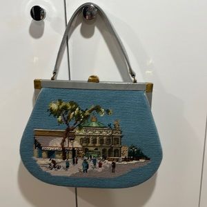 Vintage needle point frame handbag